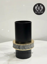 GOLDEN BLACK METAL VASE