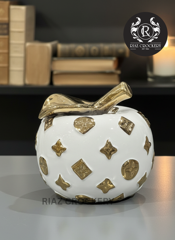WHITE GOLD CERAMIC APPLE
