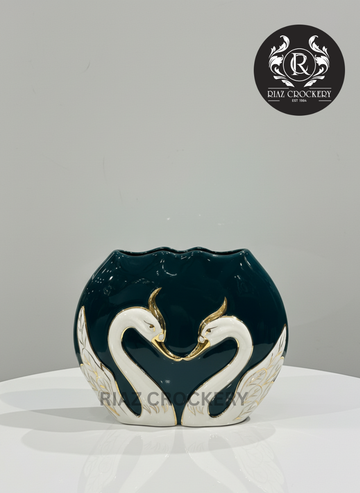 GREEN DUCK FLOWER VASE