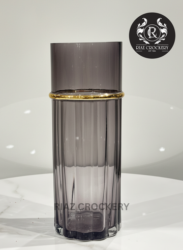 GOLDEN BRACELATE CRYSTAL VASE