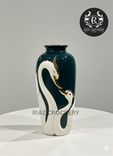 GREEN DUCK FLOWER VASE