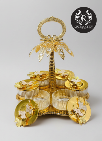 GOLDEN DRY FRUIT TRAY