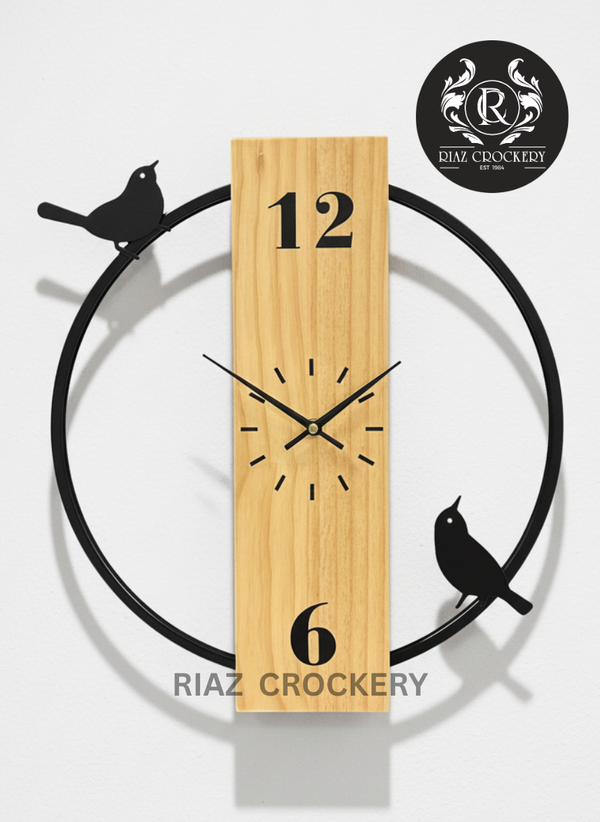 WOOD TOUCH METAL WALL CLOCK