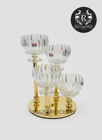 GOLDEN GREEN APPLY DRY FRUIT TRAY 4 POTS