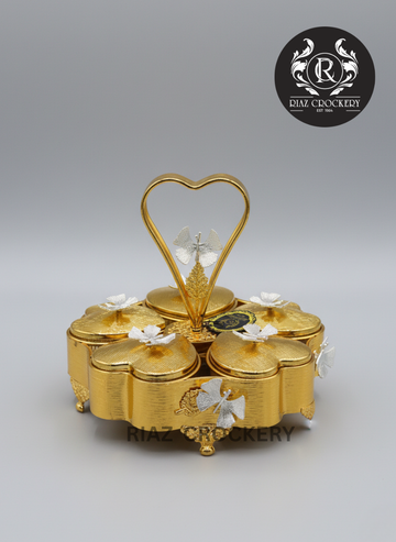 GOLDEN BUTTERFLY DRY FRUIT TRAY