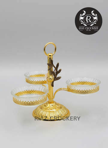 ORCHID GOLDEN DRY FRUIT TRAY