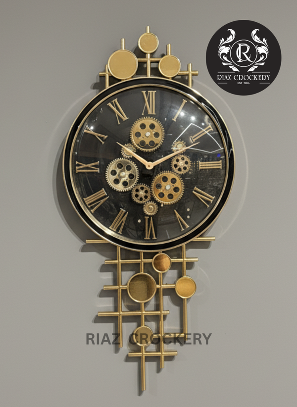 GOLDEN WHEEL WALL CLOCK