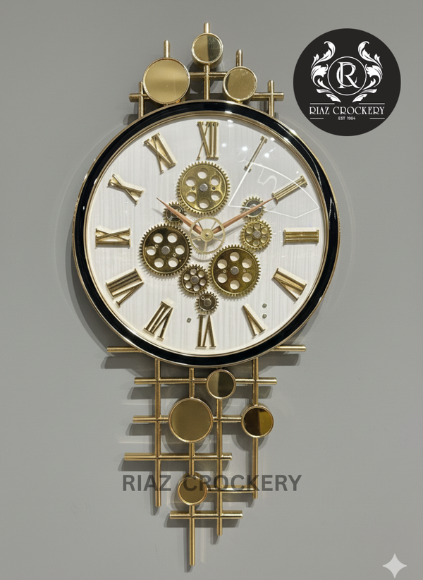 GOLDEN WHEELS WALL CLOCK