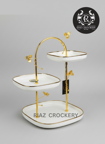 HF WHITE GOLDEN SWEET DISH