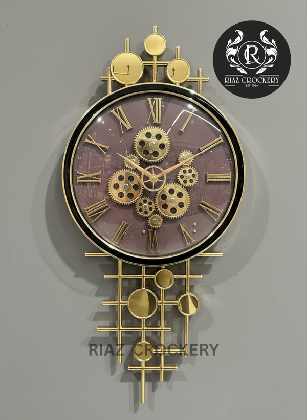 GOLDEN WHEEL WALL CLOCK