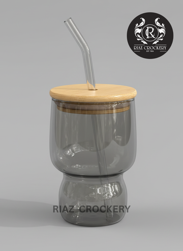 BLACK CRYSTAL STRAW MUG