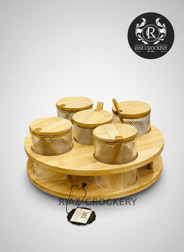 CRYSTAL BAMBOO SPICE JAR SET