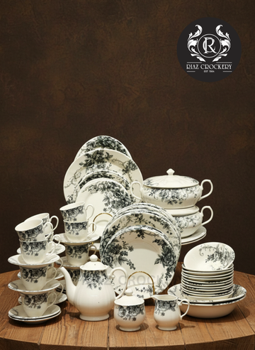 CLAYTAN GORGEOUS GRAY DINNER SET 85-PCS 12-PERSONS