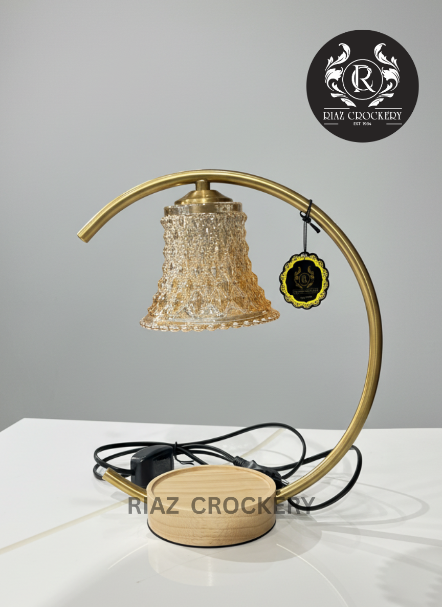 WOODEN BASE CRYSTAL LAMP