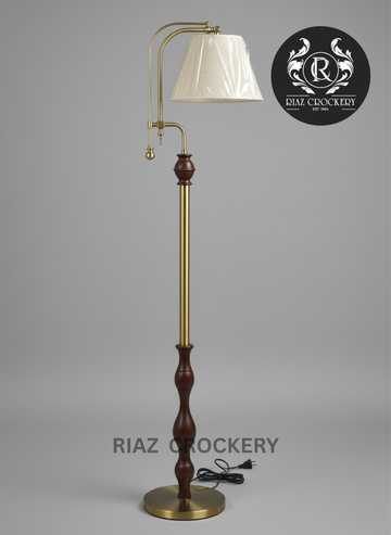 WOODEN GOLD FLOOR LAMP
