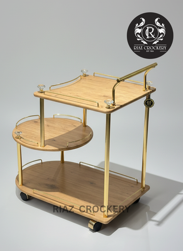 ORCHID WOODEN TEA TROLLEY