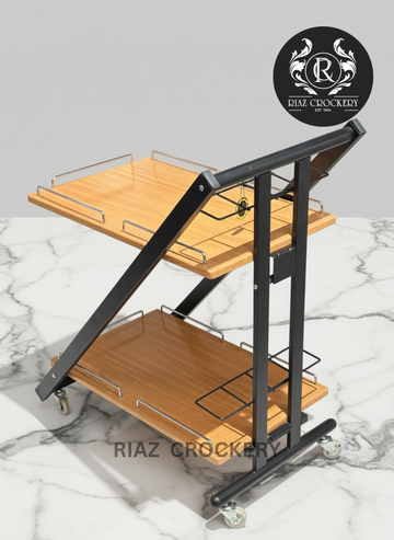 WOODEN BLACK TEA TROLLEY