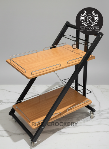 WOODEN BLACK TEA TROLLEY