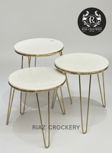 GOLDEN ROUND 3PCS TABLE SET