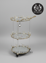 GOLDEN DIAMOND TEA TROLLEY