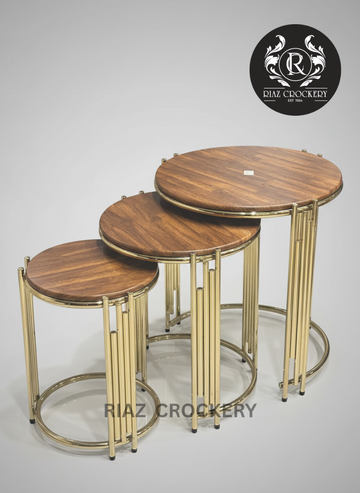 GOLDEN TABLE 3 PCS TABLE SET