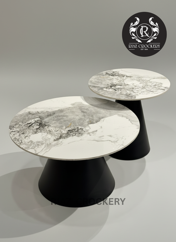 WHITE 2PCS TABLE SET