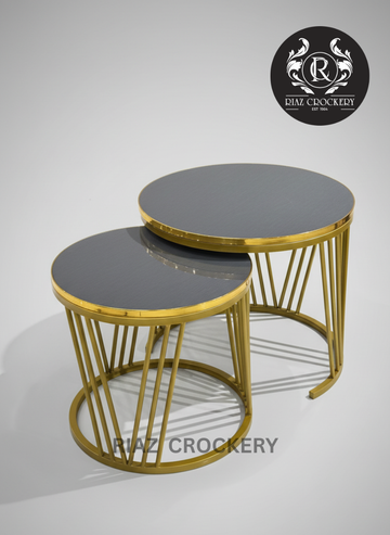 GOLDEN XV SHAPE 2PCS TABLE SET