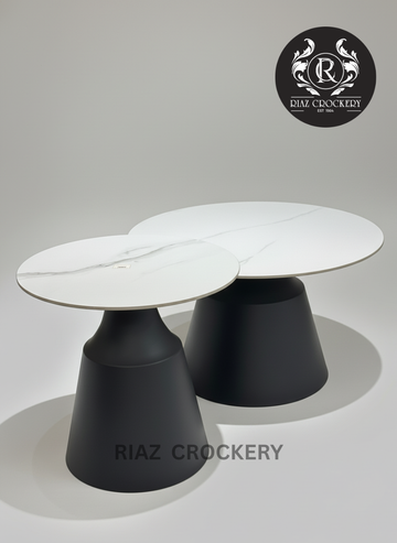 WHITE 2PCS TABLE SET