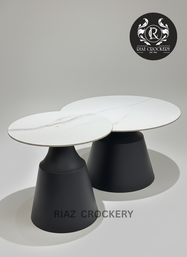 WHITE 2PCS TABLE SET