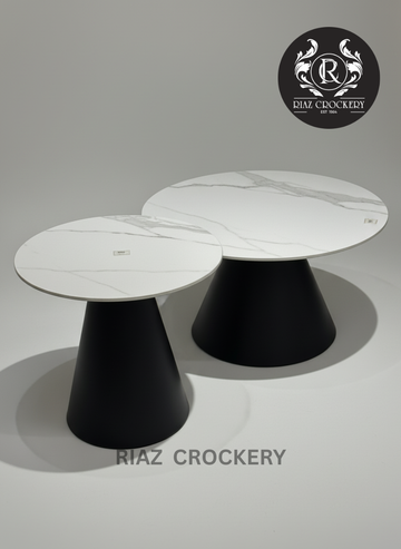 WHITE 2PCS TABLE SET