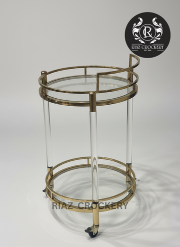 GOLDEN METAL TEA TROLLEY