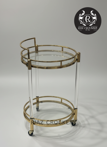 GOLDEN METAL TEA TROLLEY
