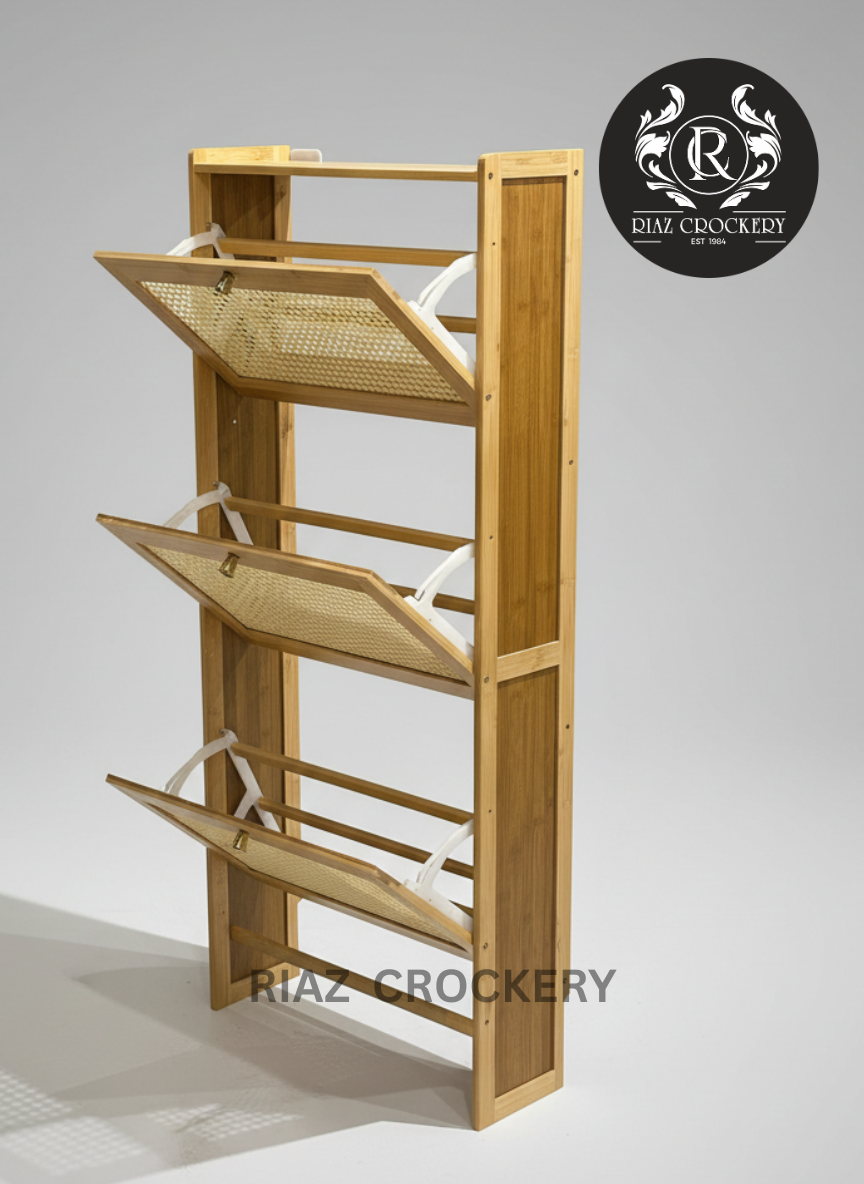 WOODEN SHOES RACK 3STEP MEDIUM
