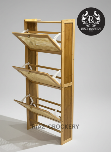 WOODEN SHOES RACK 3STEP MEDIUM