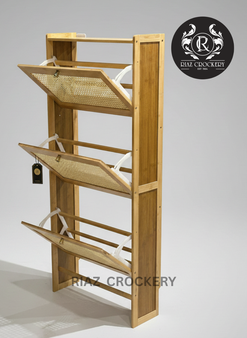 WOODEN SHOES RACK 3STEPS LARGE