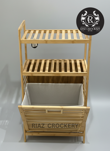 WOODEN LAUNDRY BASKET LARGE