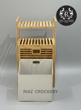 WOODEN LAUNDRY BASKET LARGE