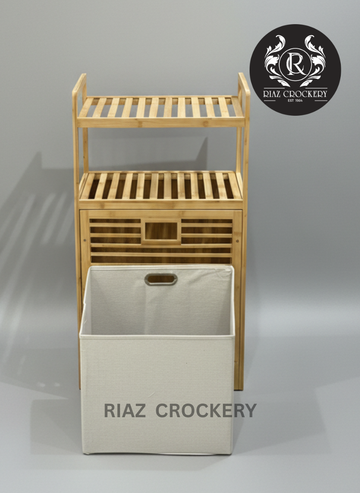 WOODEN LAUNDRY BASKET LARGE