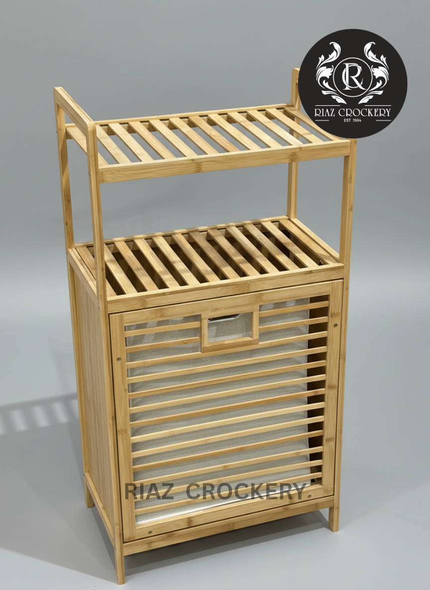 WOODEN LAUNDRY BASKET LARGE