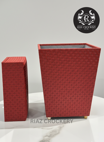 WOODEN ANTIQUE DUSTBIN SET