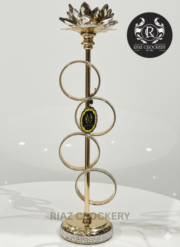 GOLDEN CRYSTAL CANDEL HOLDERS