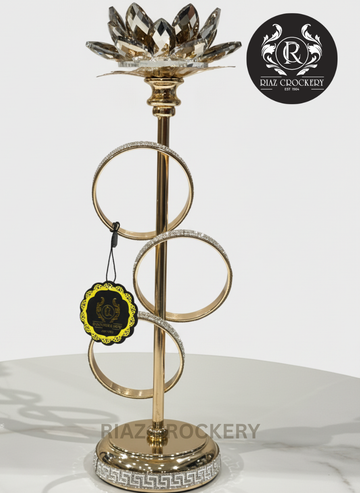 GOLDEN CRYSTAL CANDEL HOLDERS