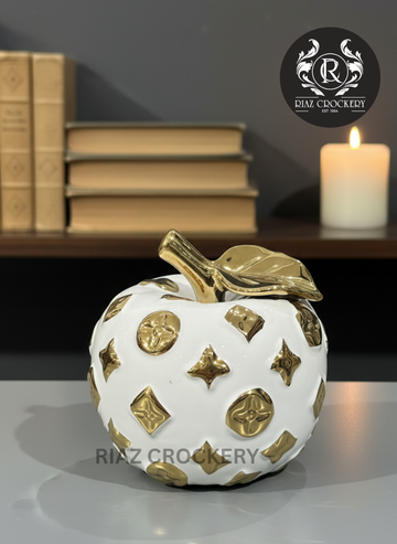 WHITE GOLD CERAMIC APPLE