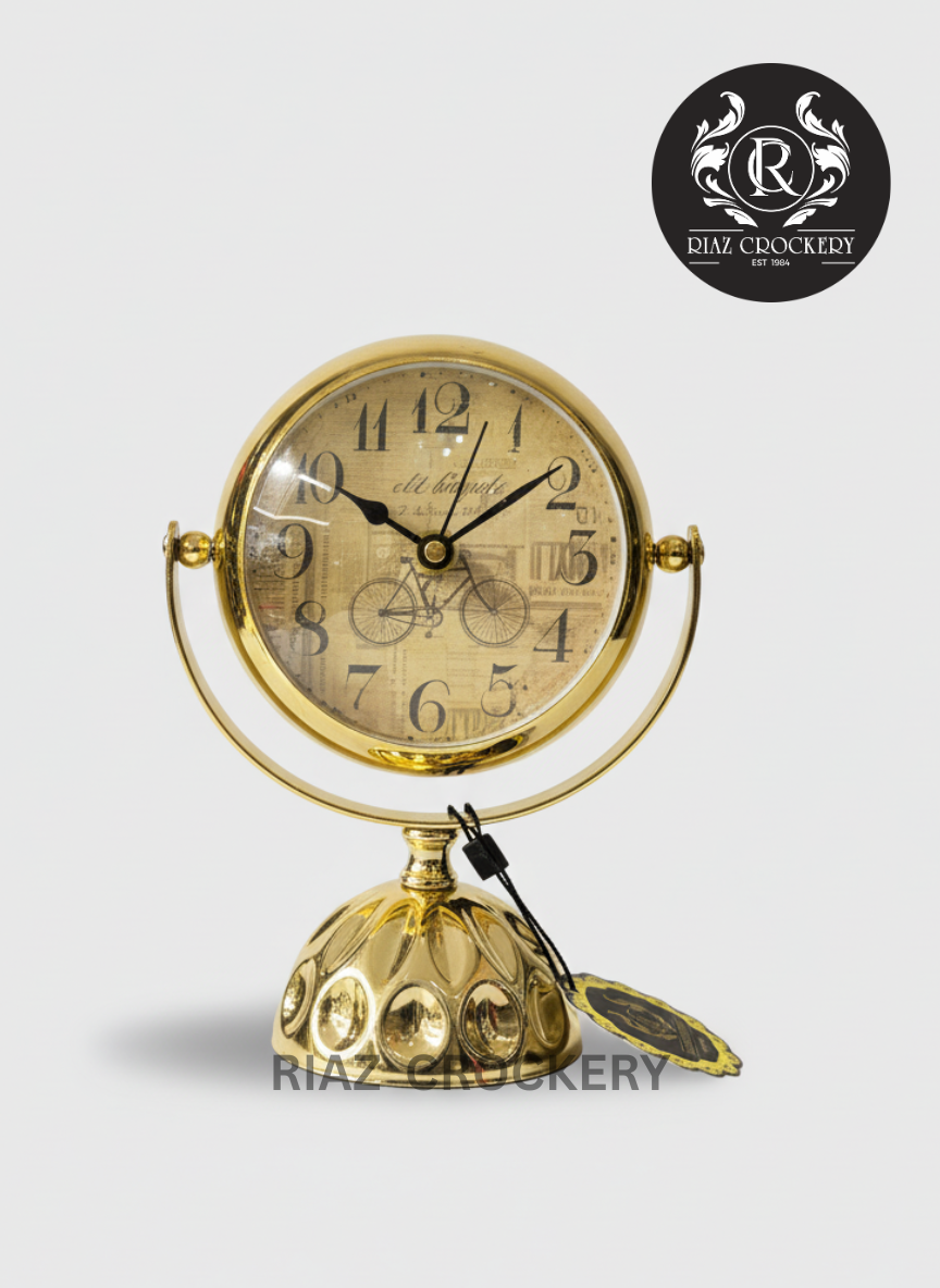 GOLDEN MIRROR TABLE CLOCK