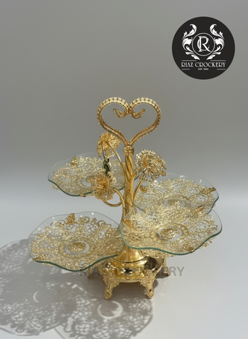 GOLDEN DRY FRUIT TRAY 4-STEPS