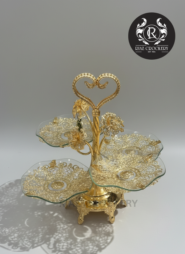 GOLDEN DRY FRUIT TRAY 4-STEPS