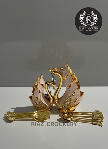 Teaa Riaz SWAN TEA SPOON+FORK SET – Riaz Crockery