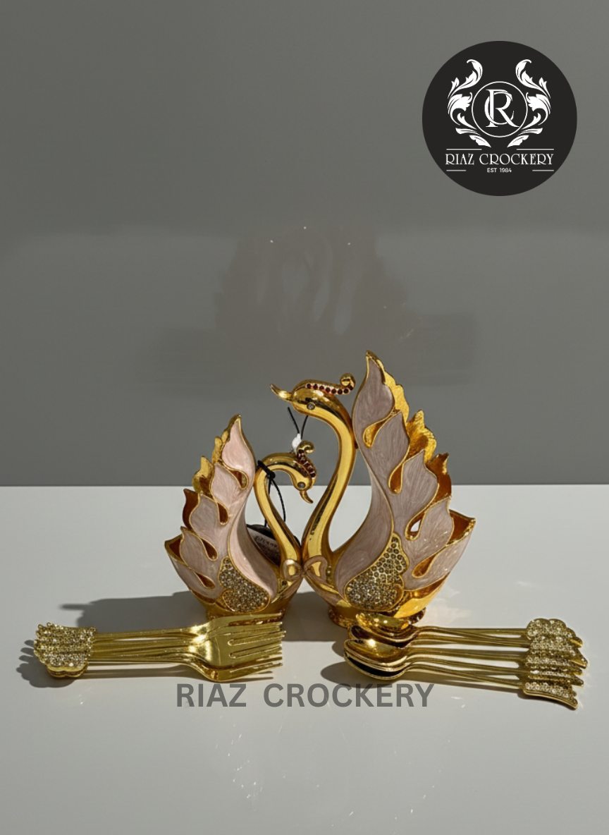 SWAN TEA SPOON+FORK SET