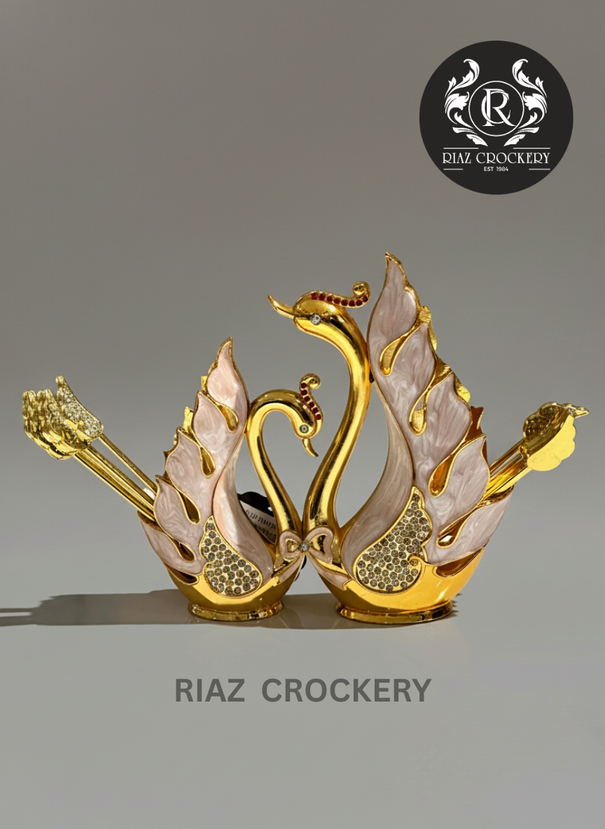 SWAN TEA SPOON+FORK SET