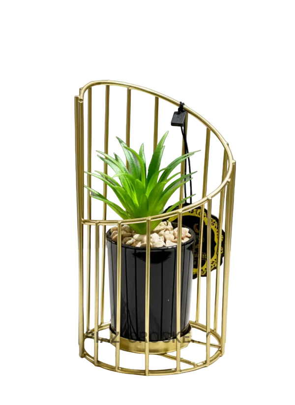 GOLDEN STAND CACTUS FLOWER POT